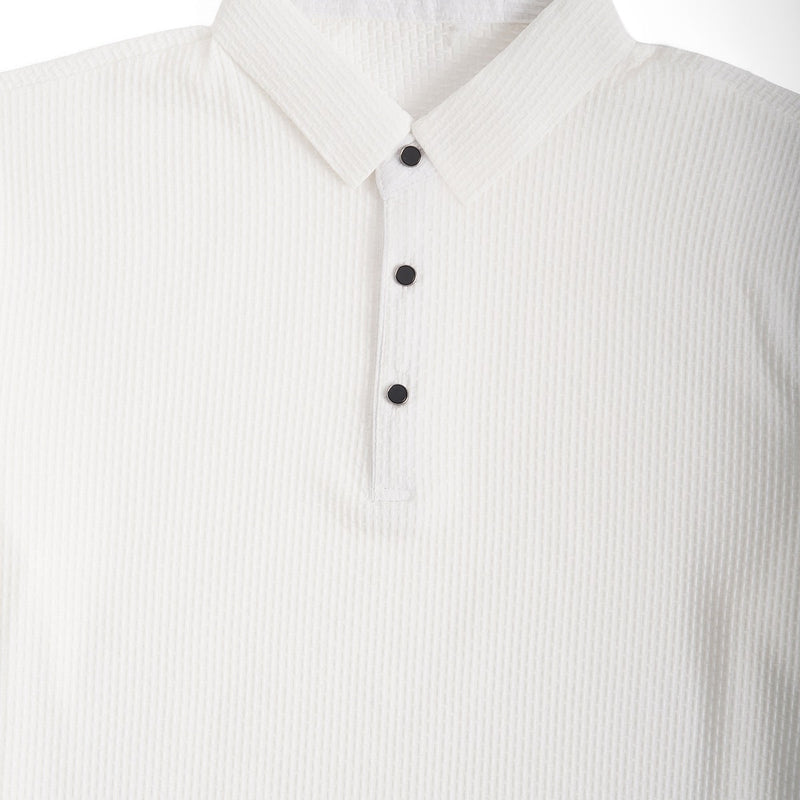 Soffice Minimale Men's Long Sleeve Polo Shirt – Slim Fit