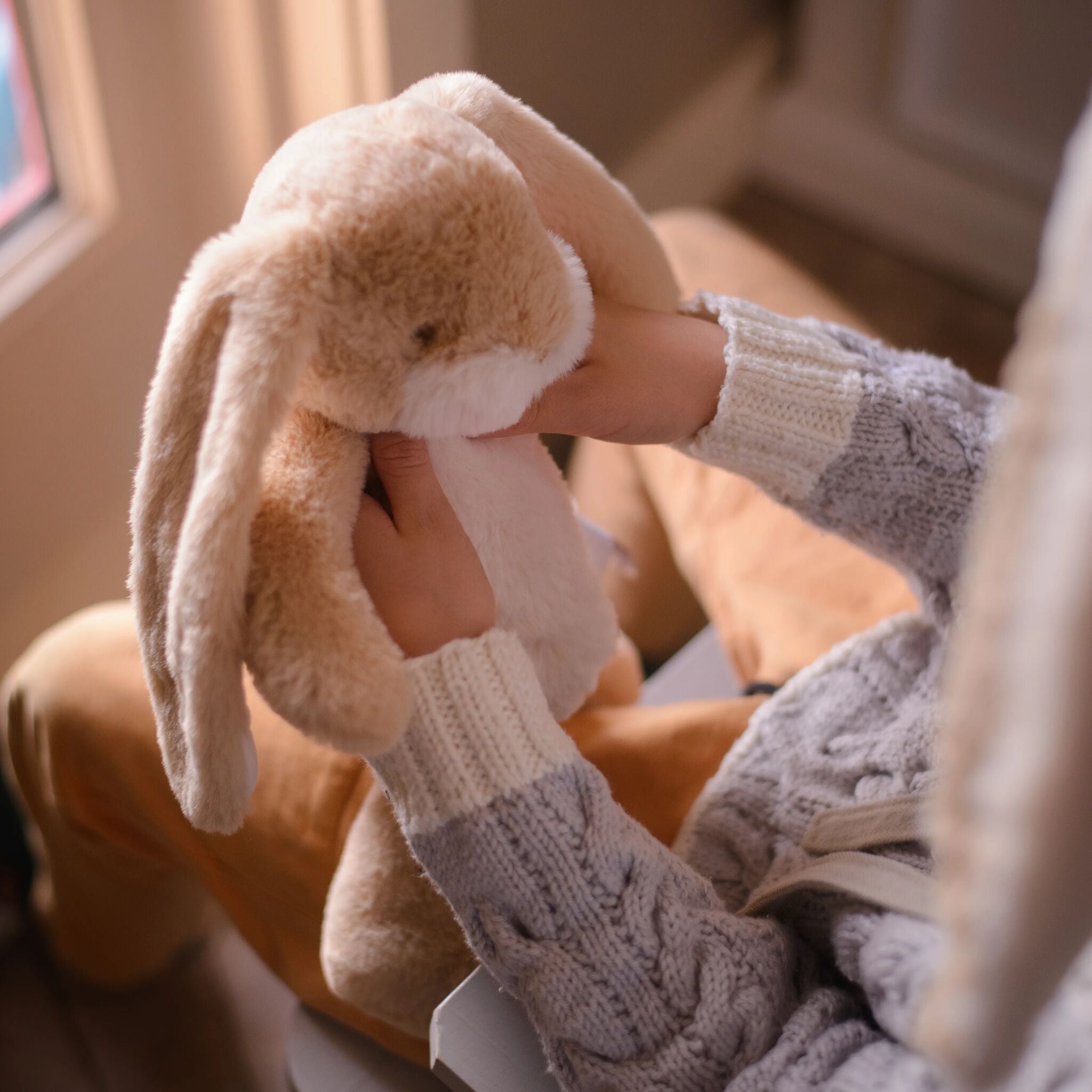 Little 12"  Floppy Nibble Bunny - Almond Joy