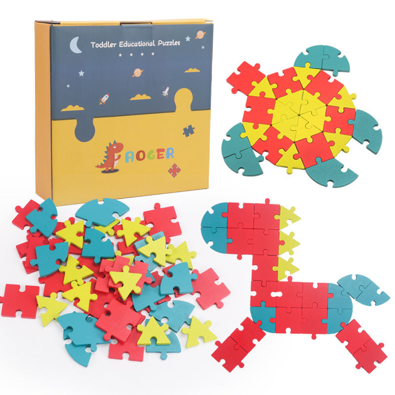 Montessori Creative Fun Puzzle for Children's Early Education with Geometric Shapes – Numbers and Letters