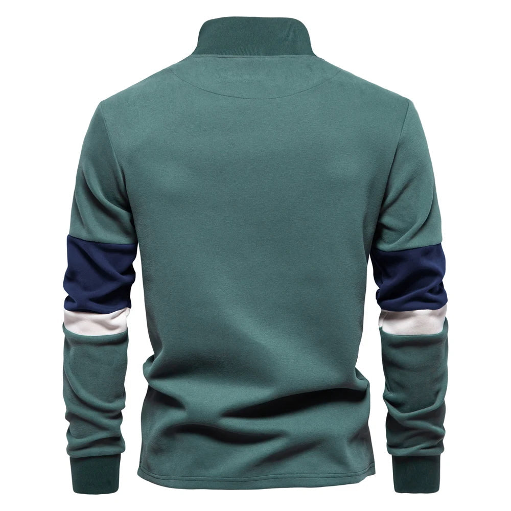 Tricolore Men's Quarter-Zip Pullover – Smart Casual Sweater
