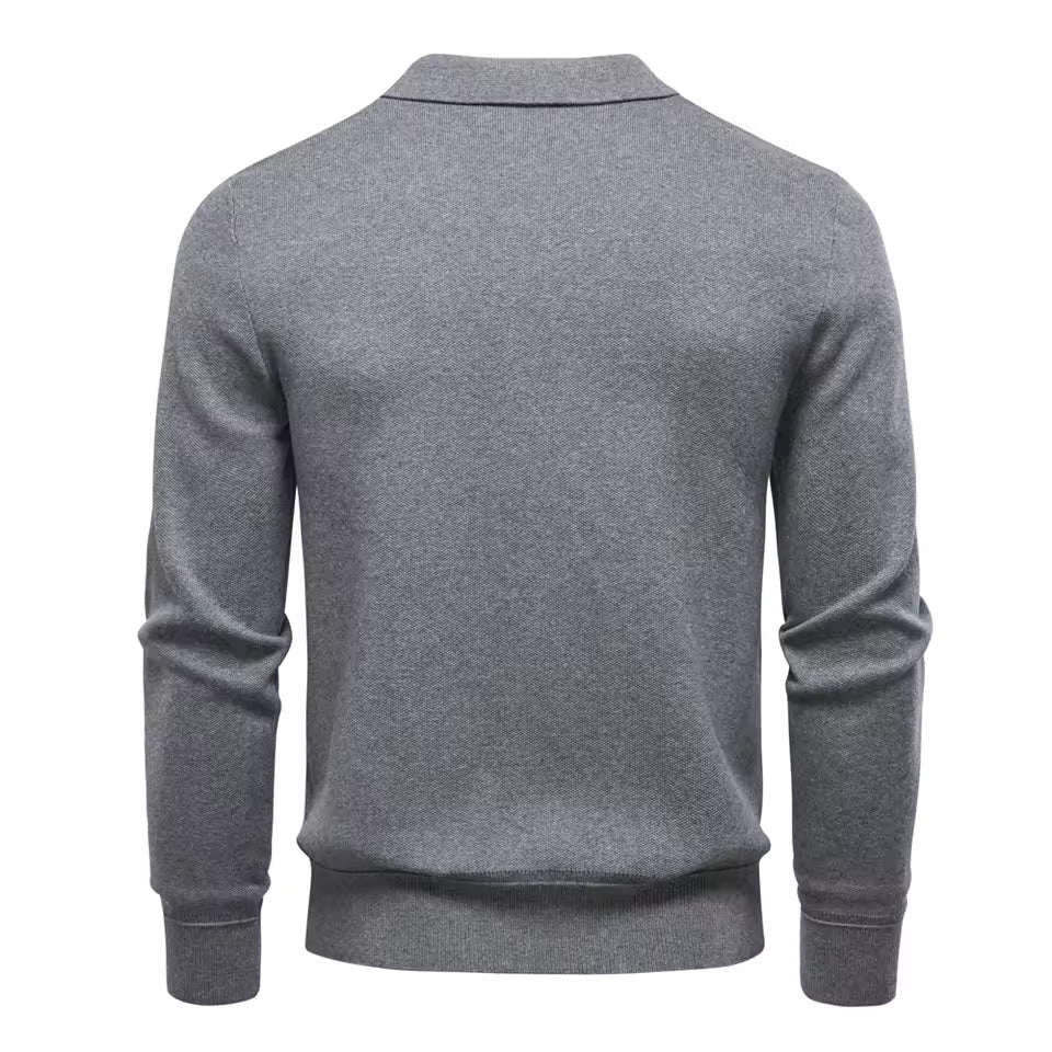 Vento Men's Zip-Up Cardigan – Smart Casual Knit Sweater