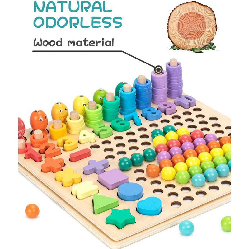 Montessori Educational Wooden Board (Math – Fishing Board Game)