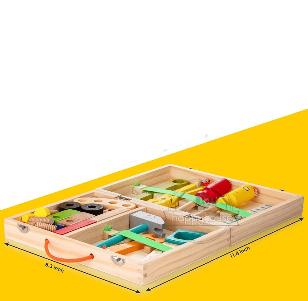 Montessori Wooden Toolbox Pretend Play Set