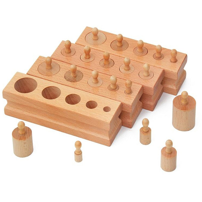 Mini Knobbed Montessori Cylinders