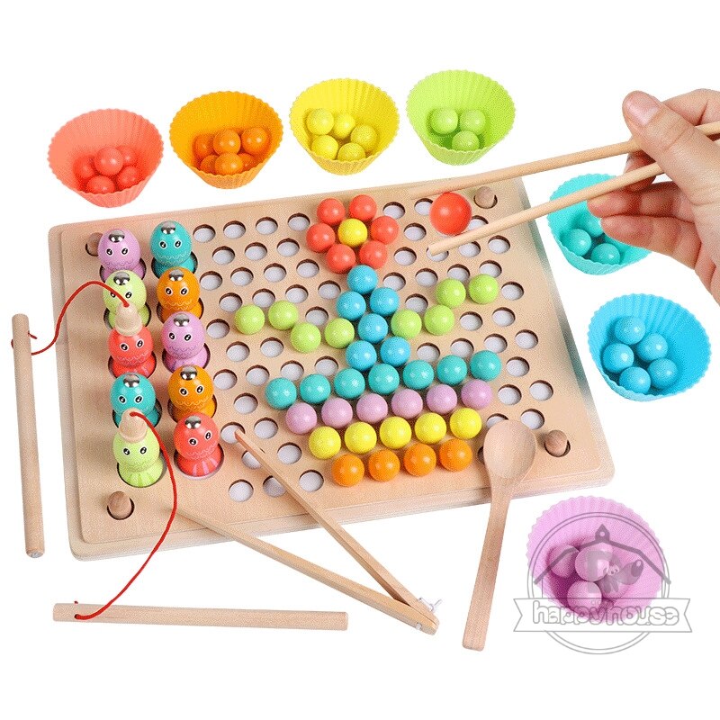 Montessori Educational Wooden Board (Math – Fishing Board Game)