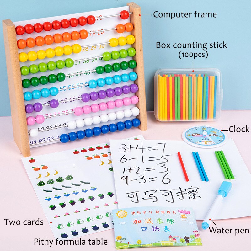 Montessori Children Abacus – Learning Stand Wooden Toy