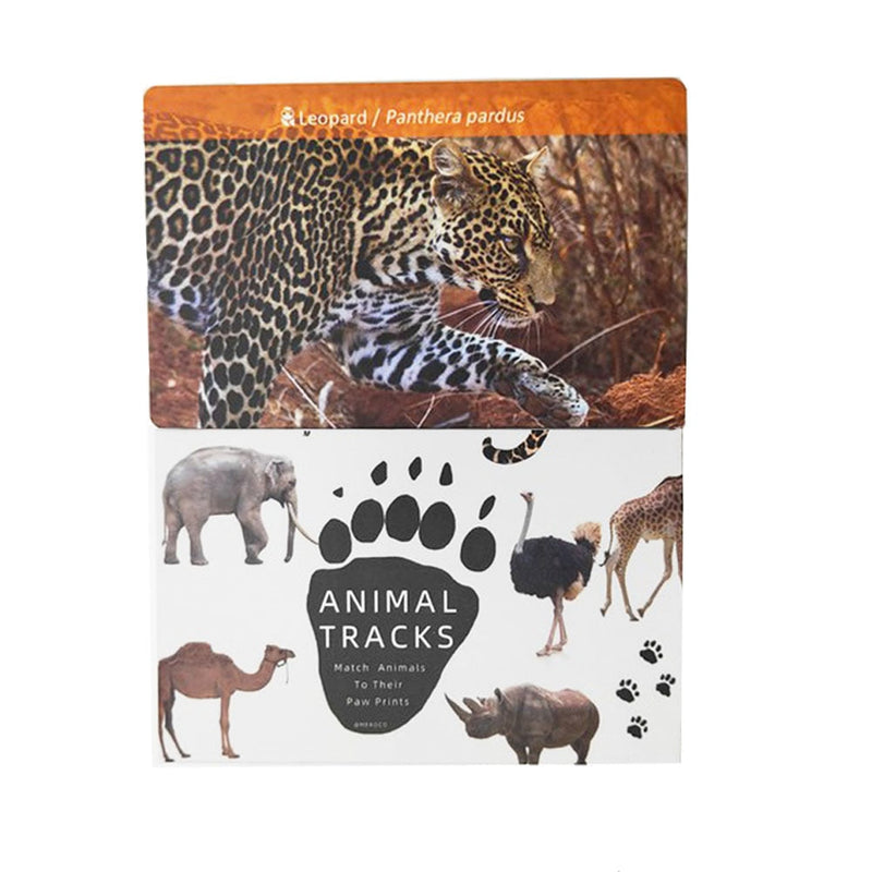 Montessori Memory Game: Flash Cards Animal Footprints