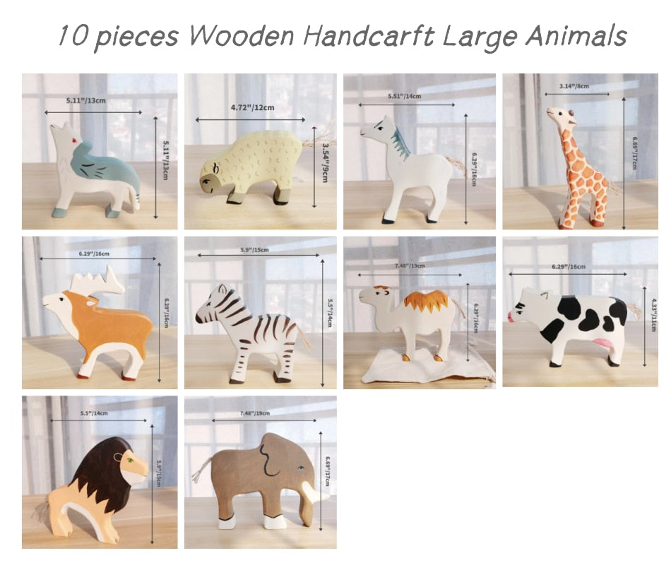 Wooden Handcrafted Large Animals Toys