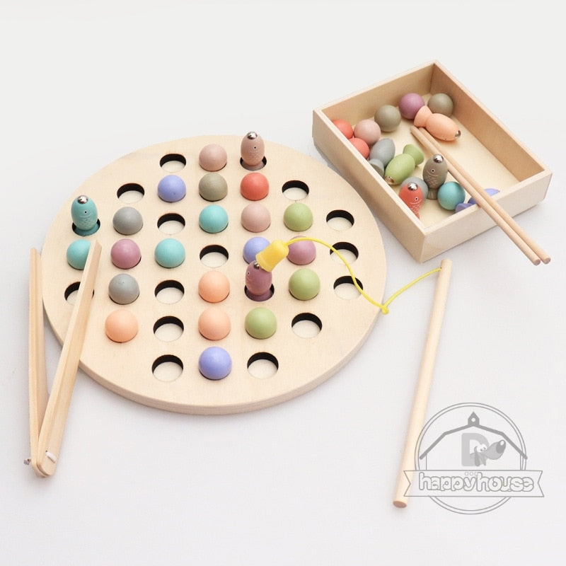 Montessori Educational Wooden Board (Math – Fishing Board Game)