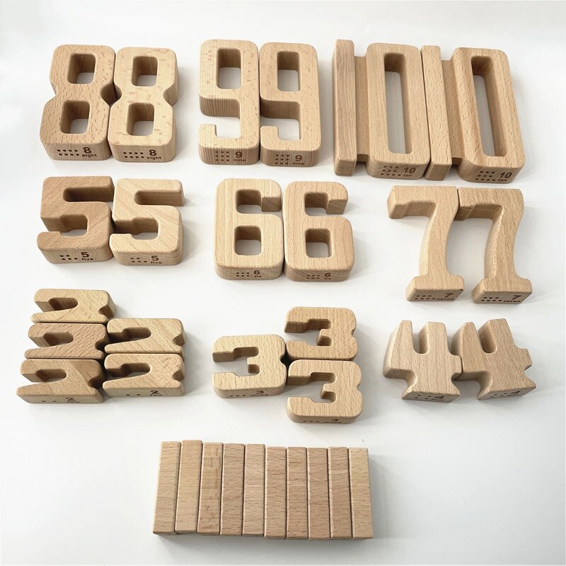 Number Building Blocks - Wooden Math Digital Toys
