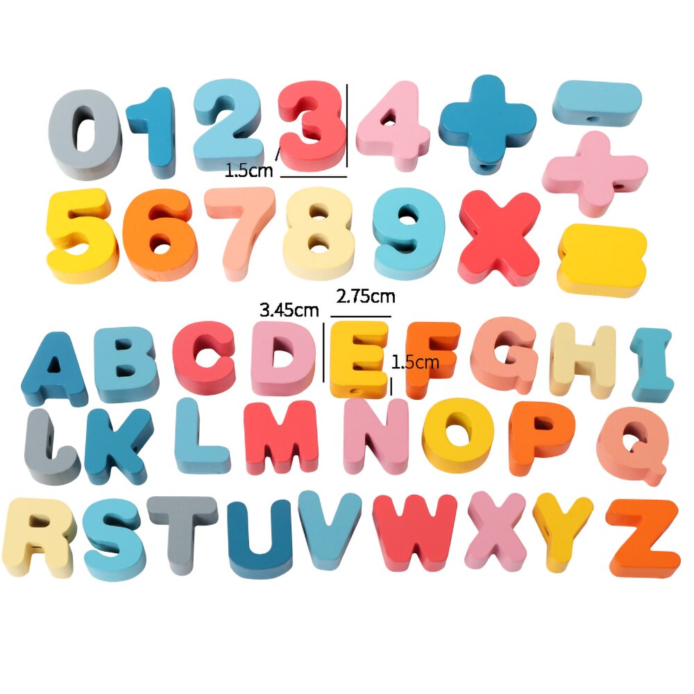 Montessori Wooden Lacing Toy DIY Wooden Beads for Children