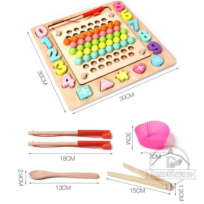 Montessori Educational Wooden Board (Math – Fishing Board Game)