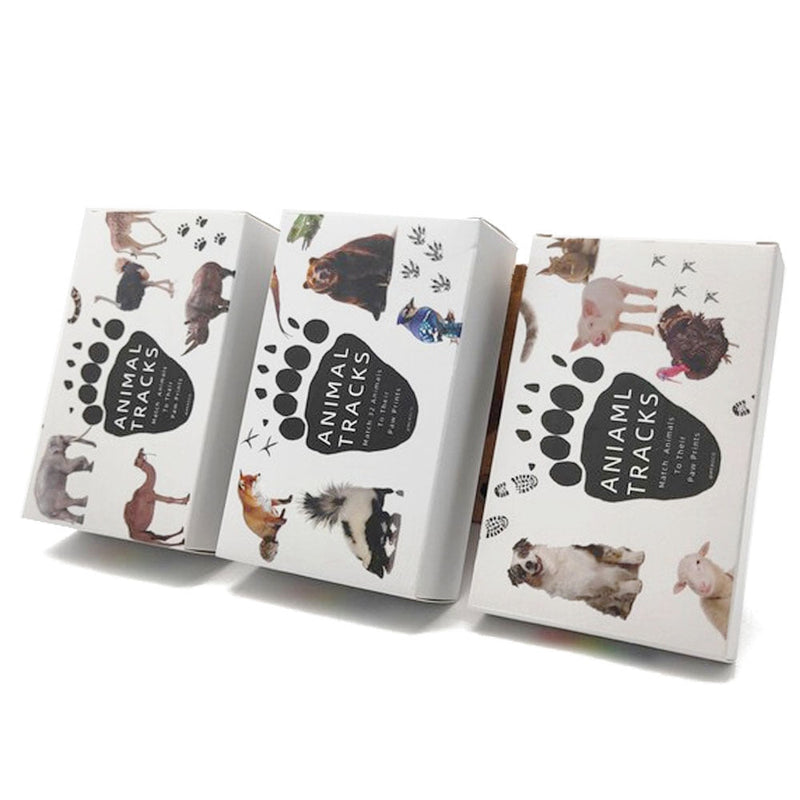 Montessori Memory Game: Flash Cards Animal Footprints