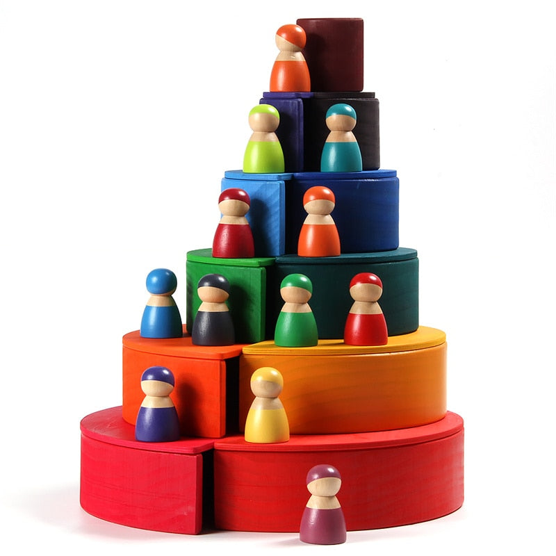 Large Rainbow Puzzles and Stackers with Storage Box