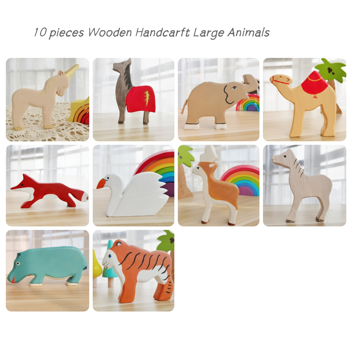 Wooden Handcrafted Large Animals Toys