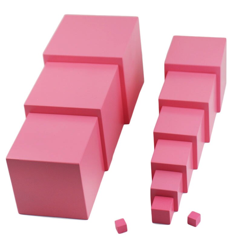 Montessori Pink Tower with Cards