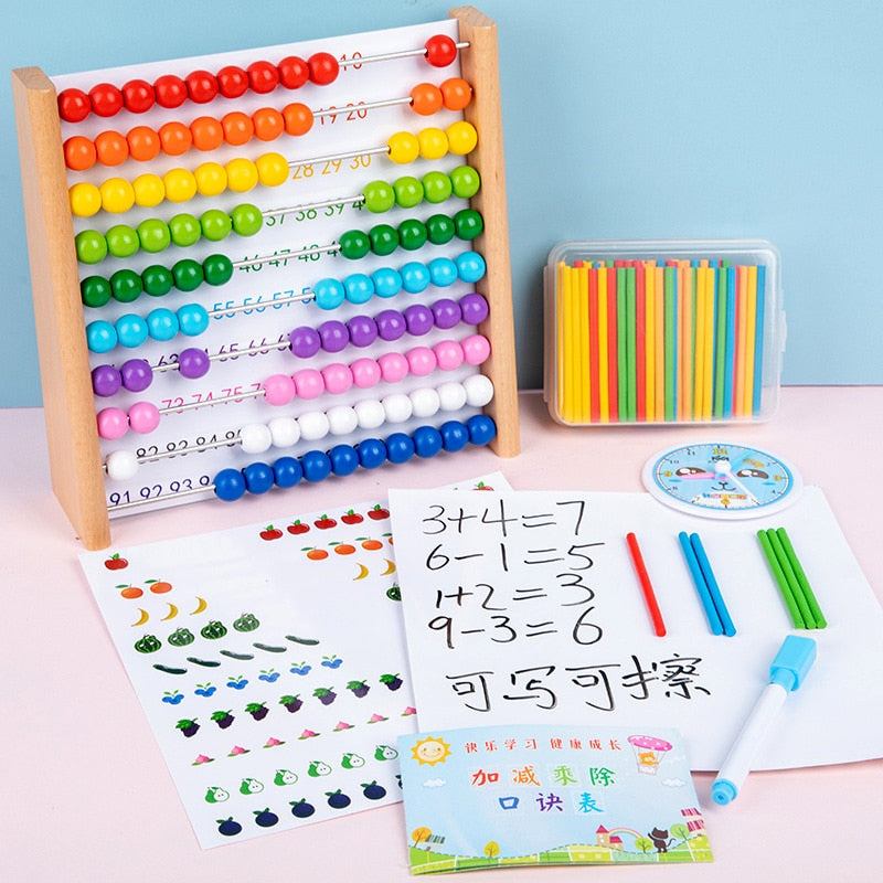 Montessori Children Abacus – Learning Stand Wooden Toy