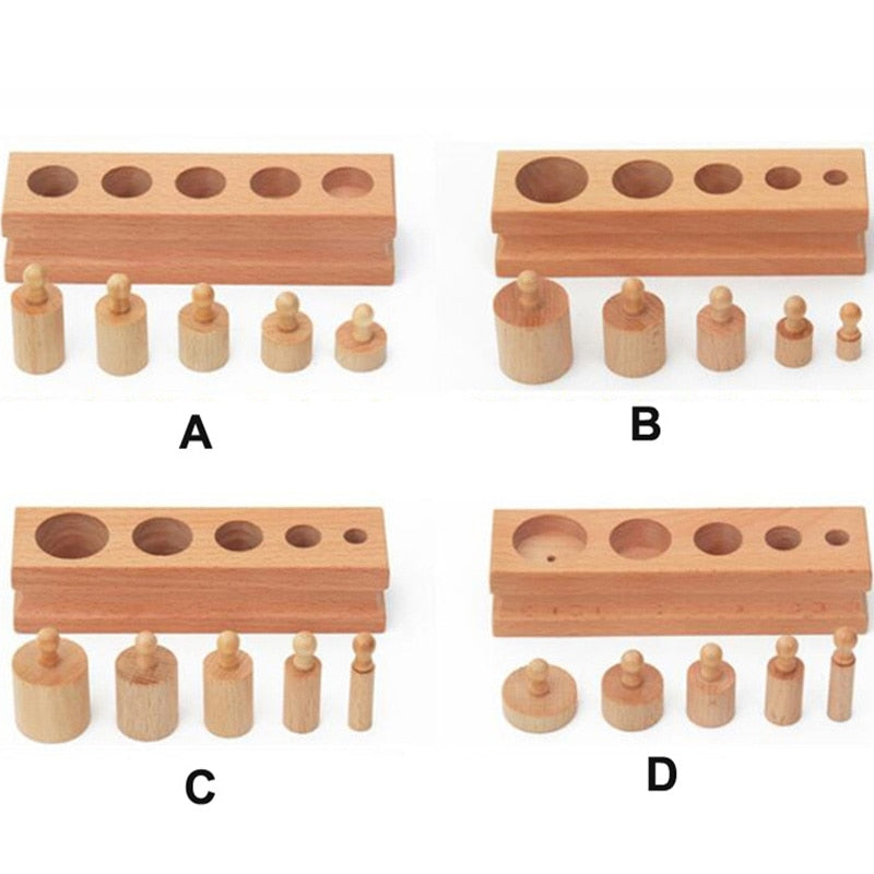 Mini Knobbed Montessori Cylinders
