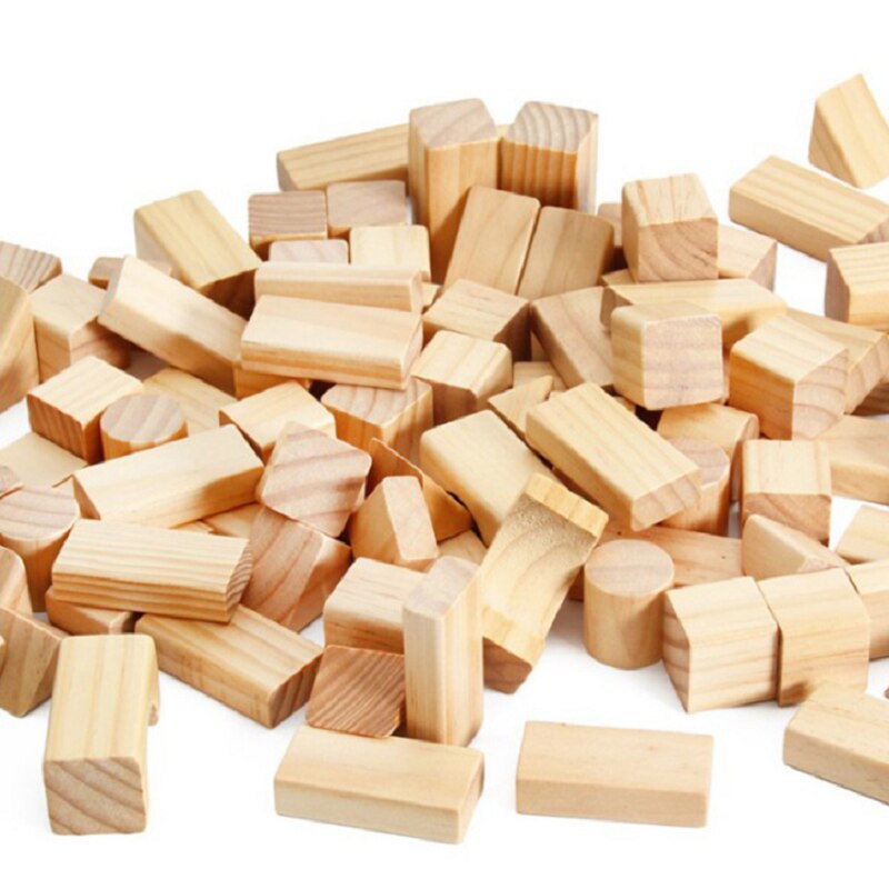 100 Pcs Wooden Montessori Material Building Blocks