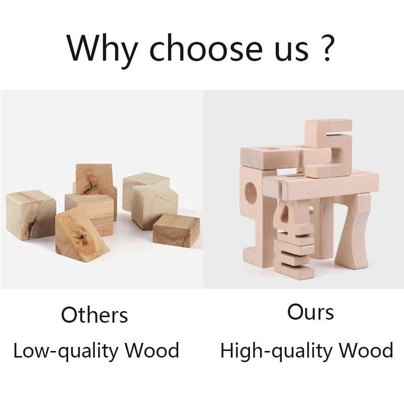 Number Building Blocks - Wooden Math Digital Toys
