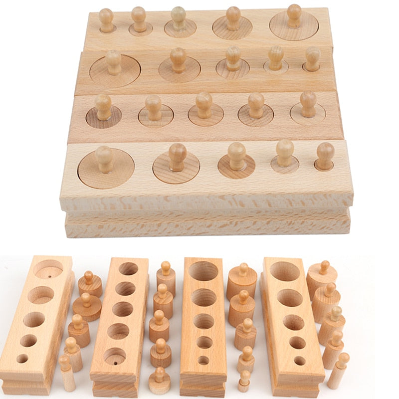 Mini Knobbed Montessori Cylinders