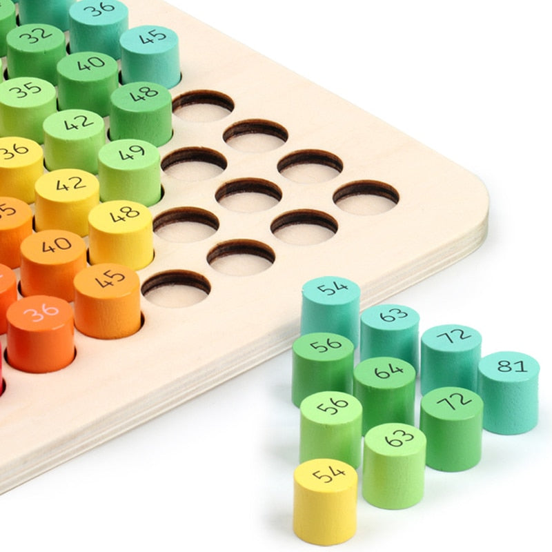Montessori Mathematics 9x9 Multiplication Wood Table Toy