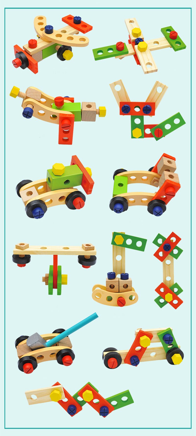 Montessori Wooden Toolbox Pretend Play Set