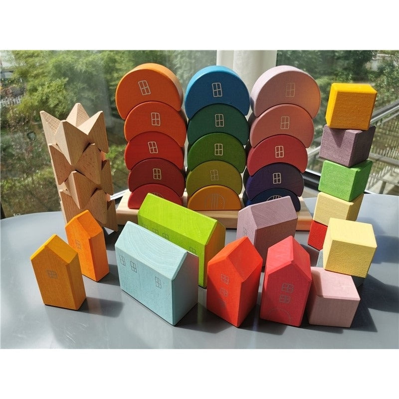 Waldorf Wooden Block Sets, Houses and Blocks