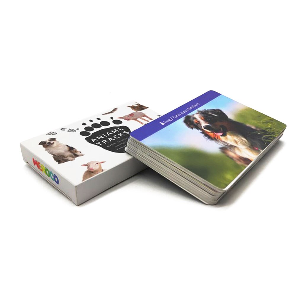 Montessori Memory Game: Flash Cards Animal Footprints