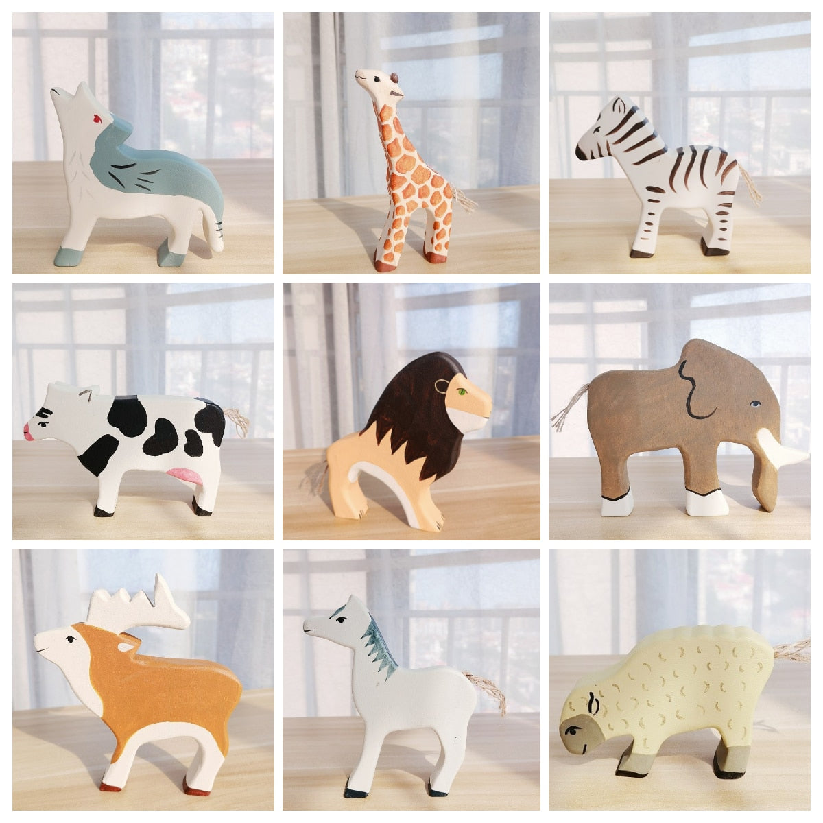 Wooden Handcrafted Large Animals Toys