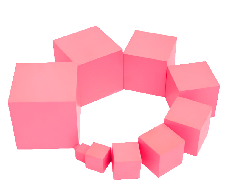 Montessori Pink Tower with Cards