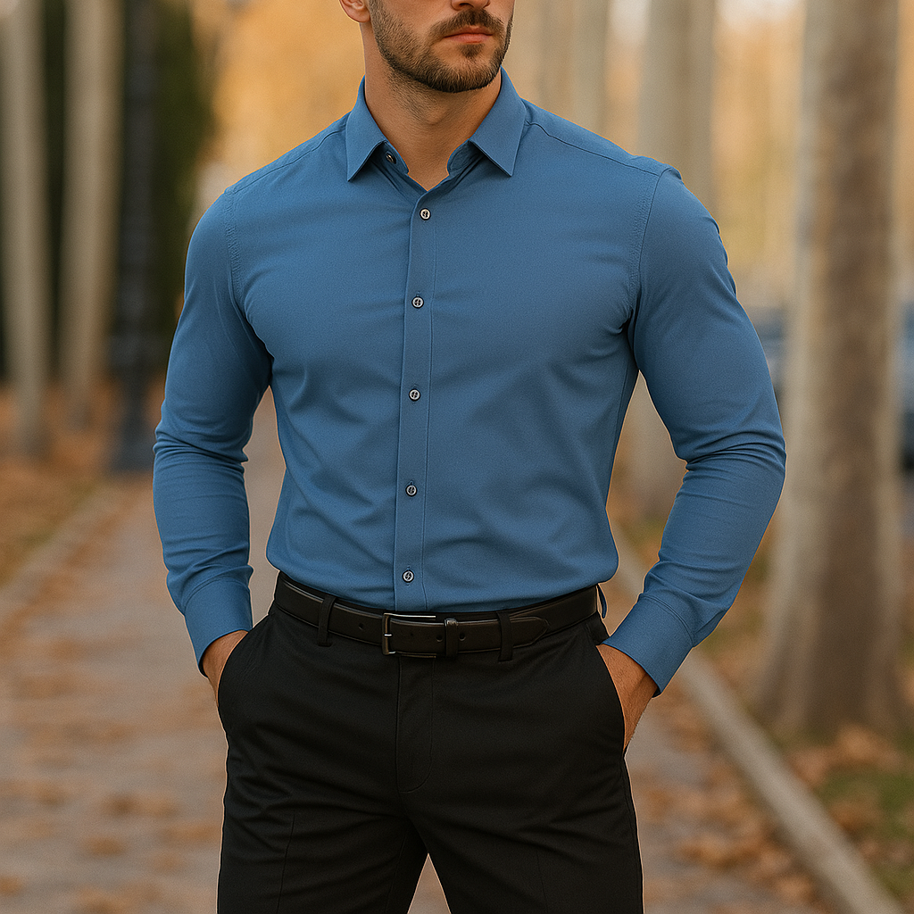 La Finezza Men's Dress Shirt – Wrinkle-Free Slim Stretch Fit