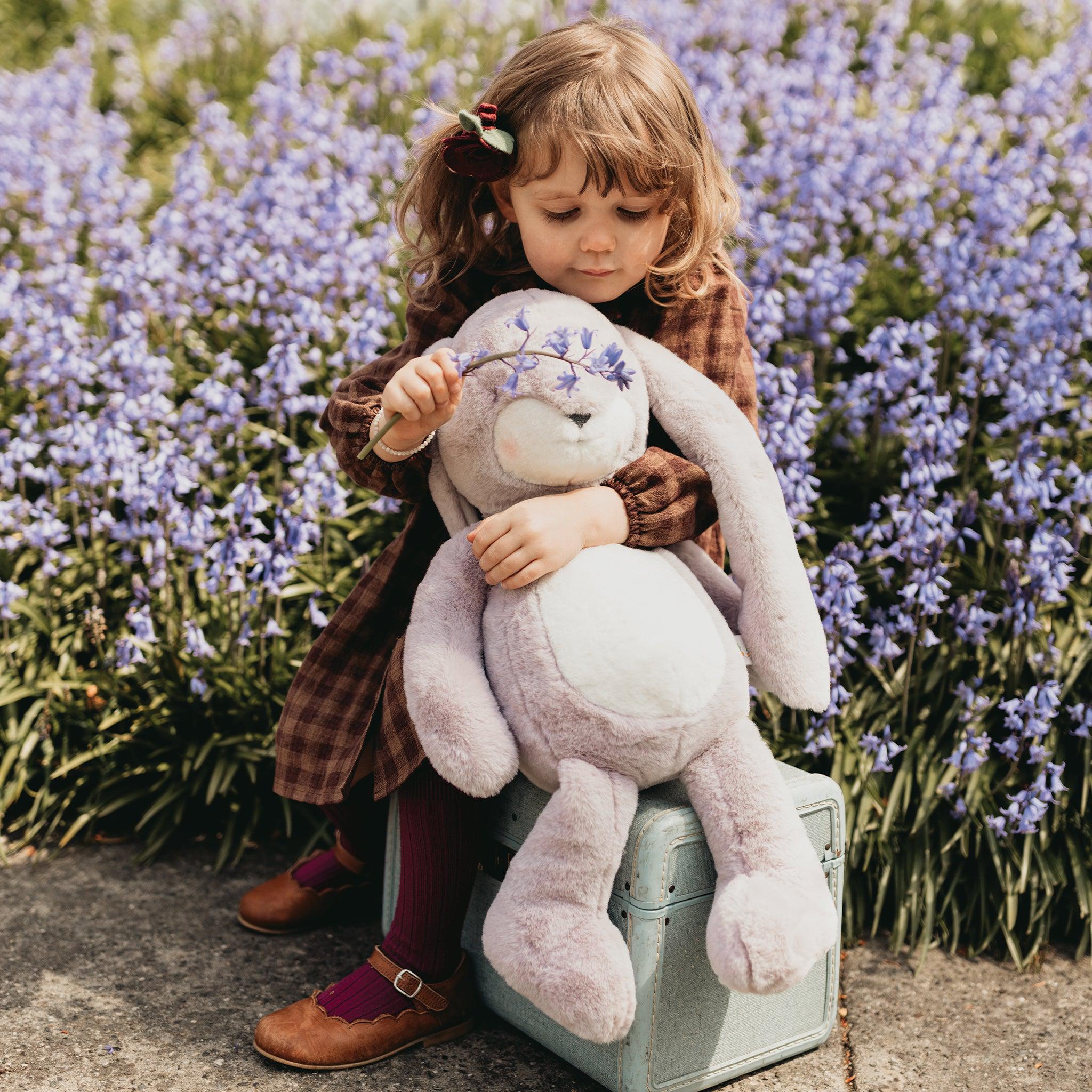 Big 20" Floppy Nibble Bunny-  Lilac Marble
