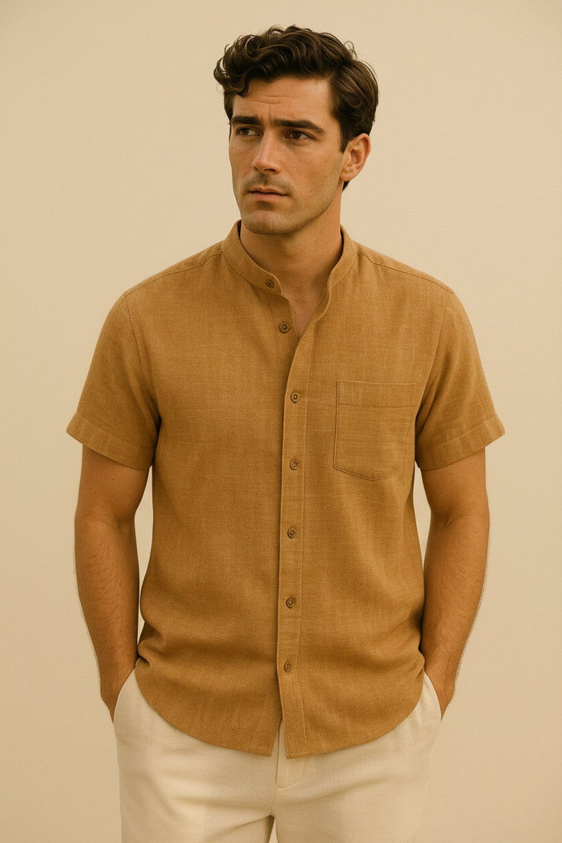 Mandarin Shirt Refined Escape