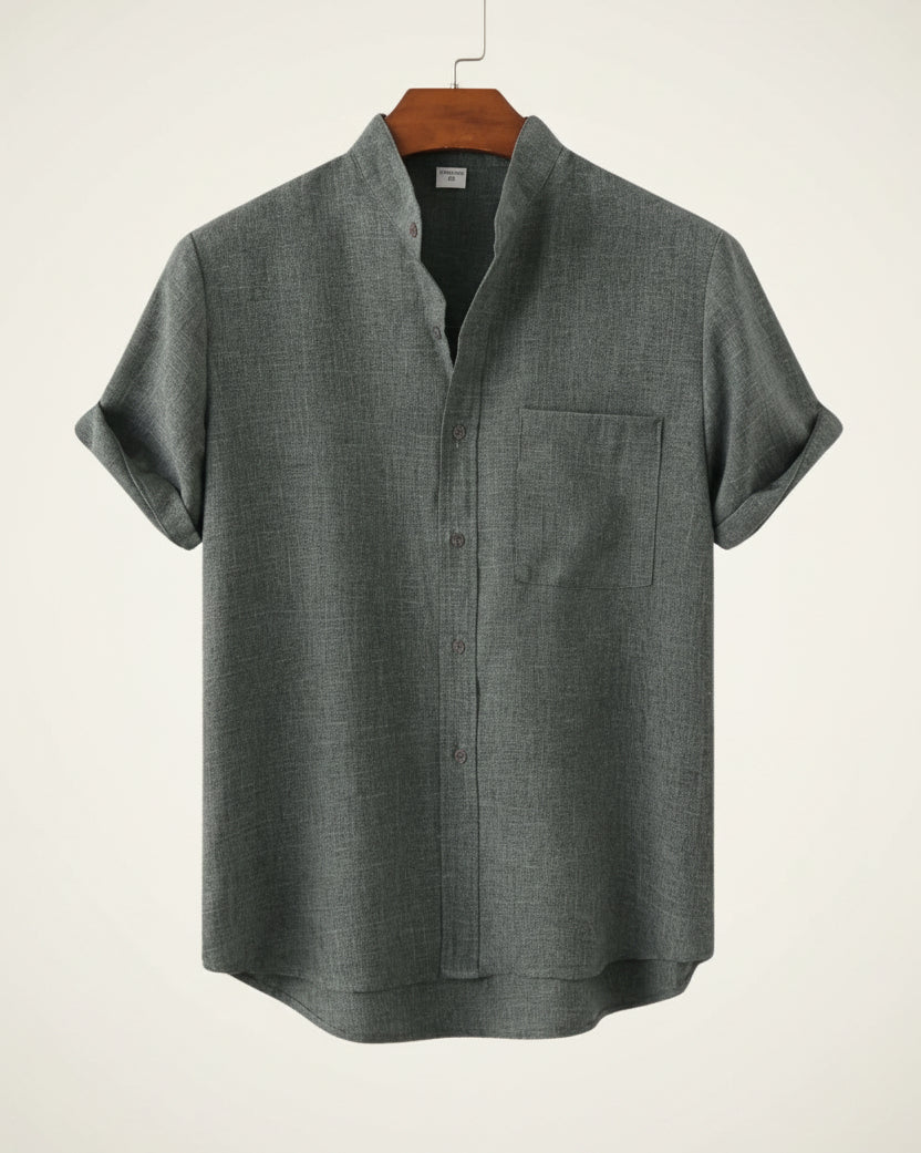 Mandarin Shirt Refined Escape
