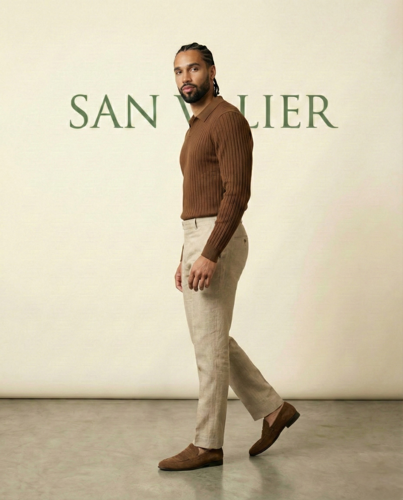 The Belmont Ribbed Polo Sweater