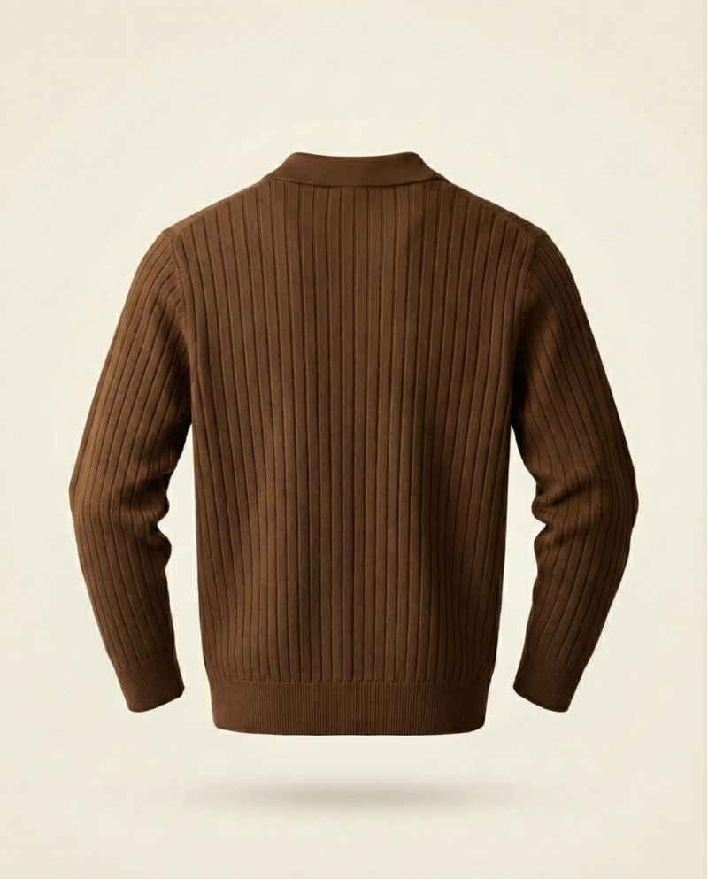 The Belmont Ribbed Polo Sweater