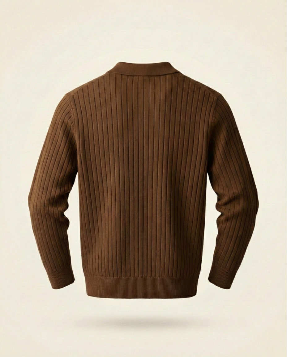 The Belmont Ribbed Polo Sweater