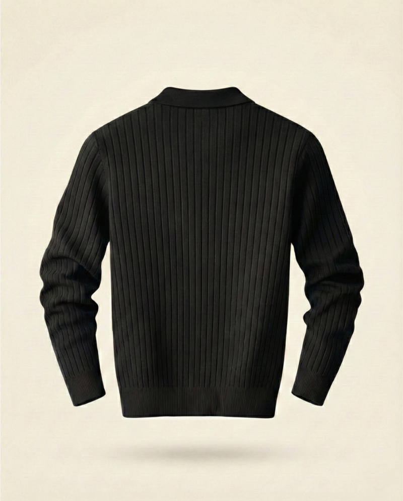 The Belmont Ribbed Polo Sweater
