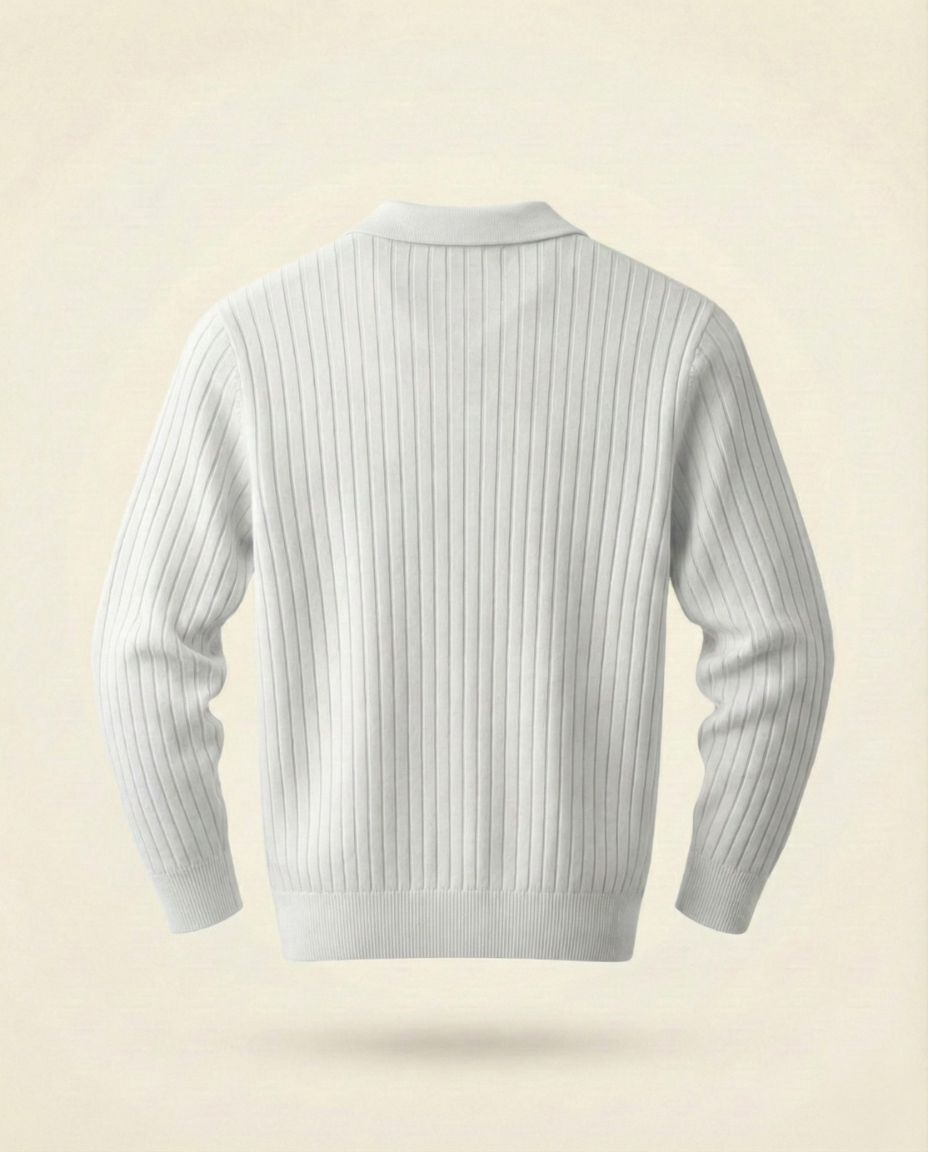The Belmont Ribbed Polo Sweater