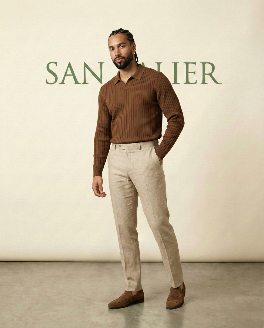 The Belmont Ribbed Polo Sweater
