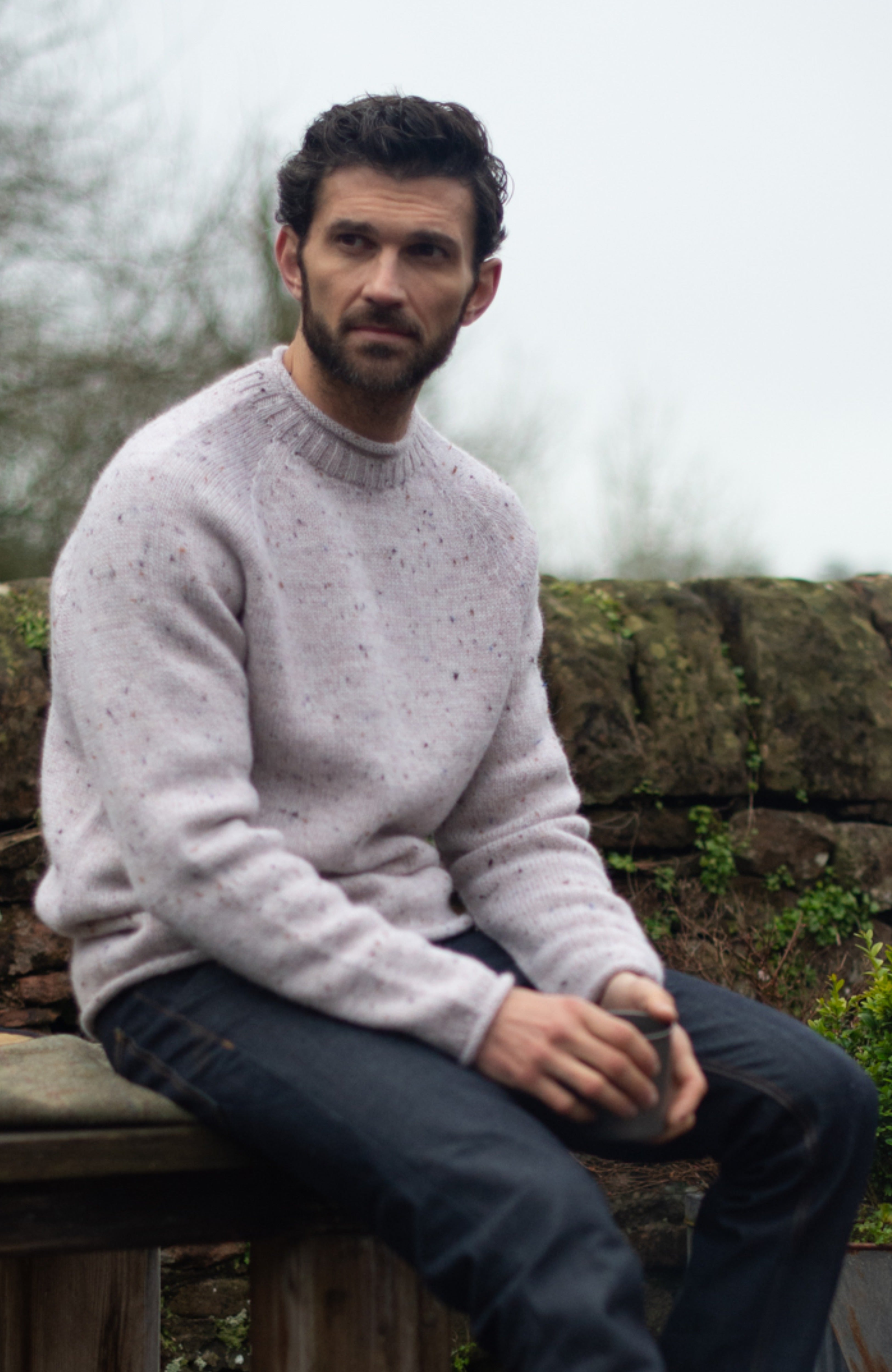 Mens British Wool Fishermans Crew Neck Jumper