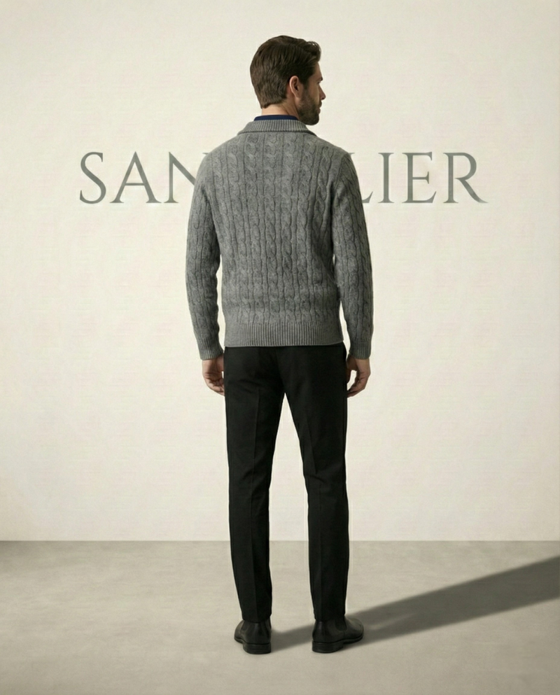 Men's High Collar Half-Zip Sweater Fontaine