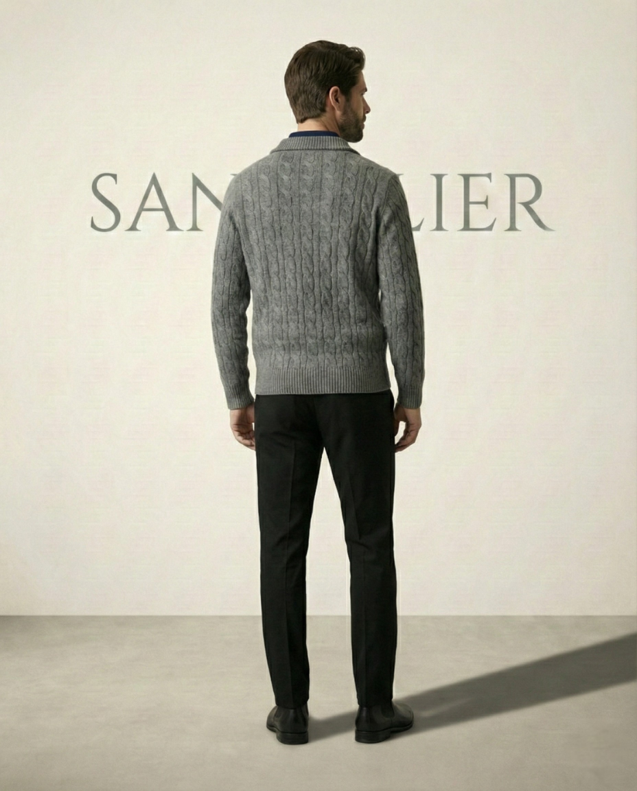 Men's High Collar Half-Zip Sweater Fontaine