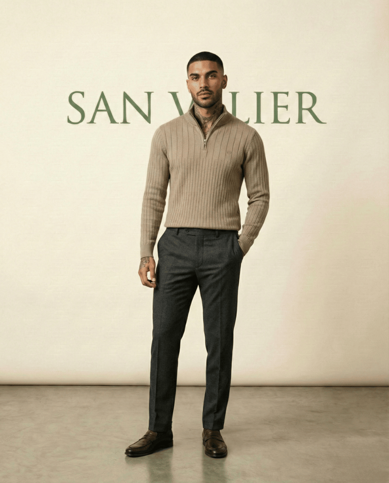 Quarter-Zip Sweater Ribbed Heritage