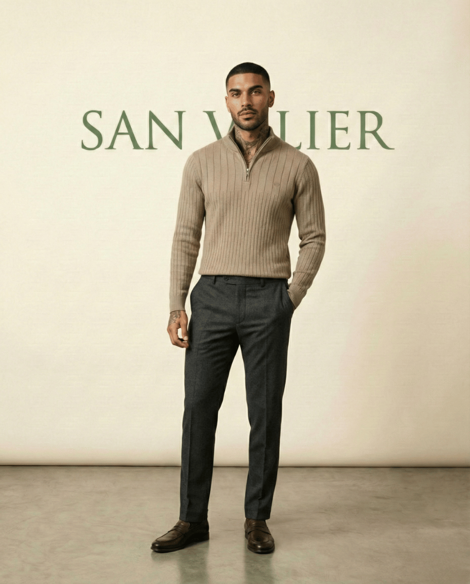 Quarter-Zip Sweater Ribbed Heritage