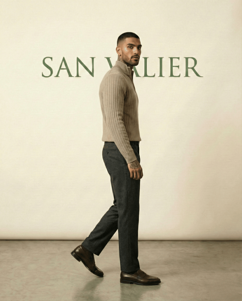 Quarter-Zip Sweater Ribbed Heritage