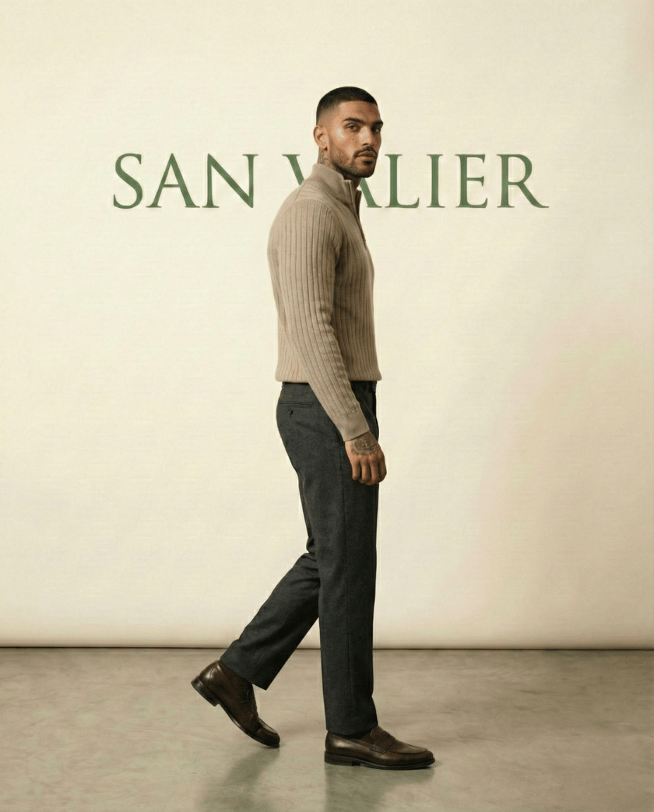 Quarter-Zip Sweater Ribbed Heritage