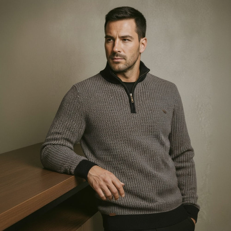 Quarter-Zip Sweater Heritage Weave