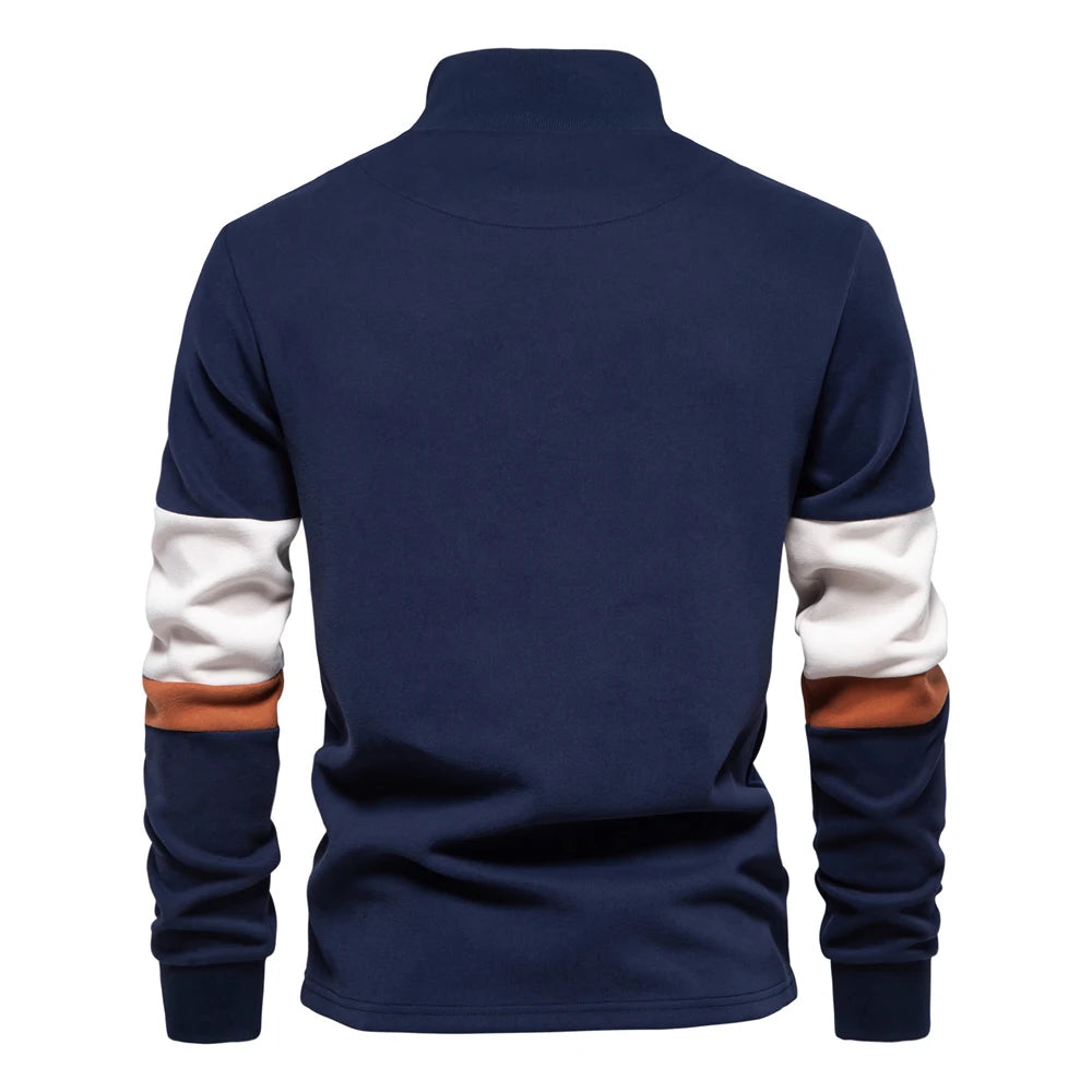 Tricolore Men's Quarter-Zip Pullover – Smart Casual Sweater